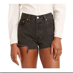 Levi's Black Distressed Jean Shorts